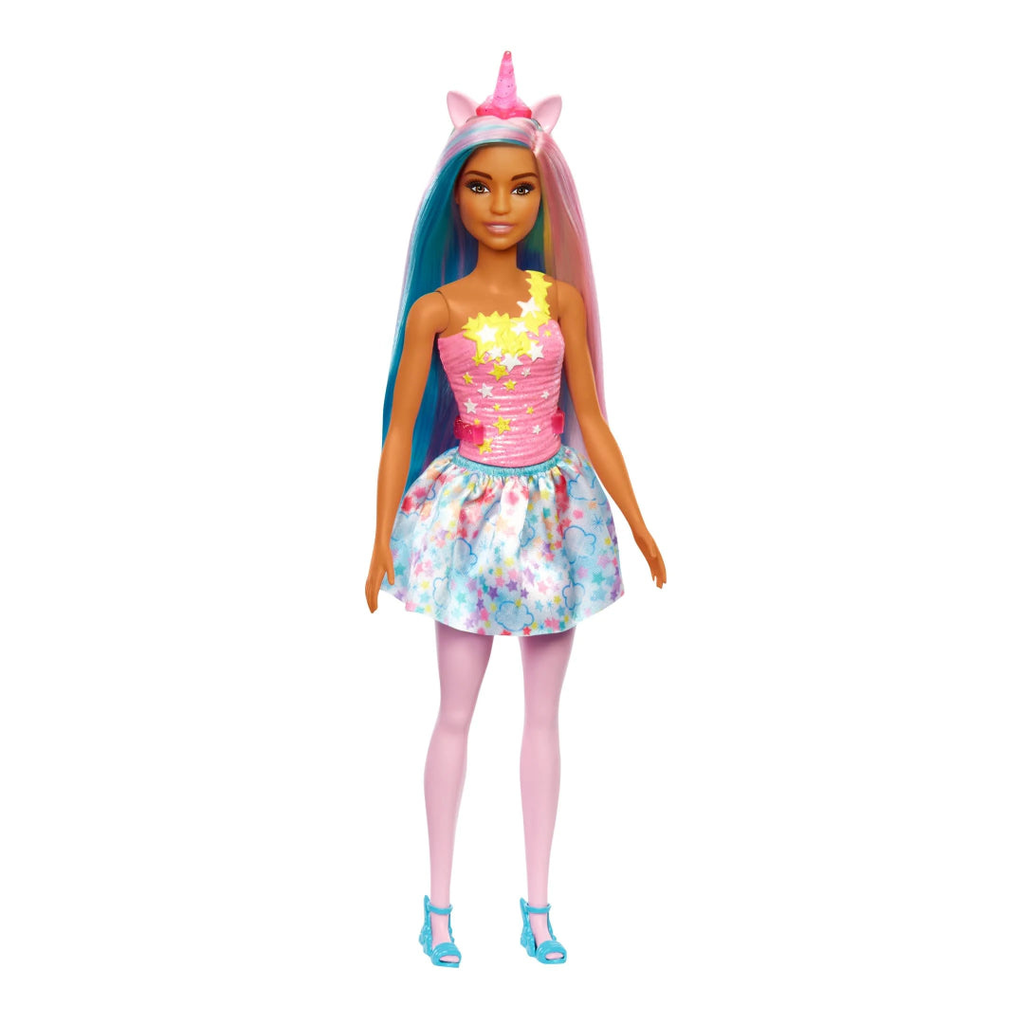 BARBIE DREAMTOPIA MUÑECA UNICORNIO - PELO AZUL Y ROSA