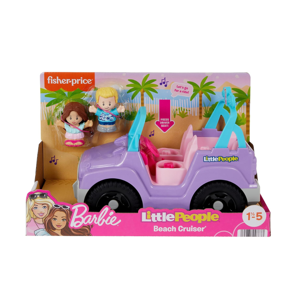 FISHER PRICE BARBIE JEEP DE PLAYA LITTLE PEOPLE 