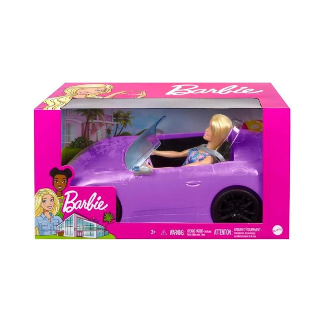 MATTEL BARBIE MUÑECA Y CARRO CONVERTIBLE