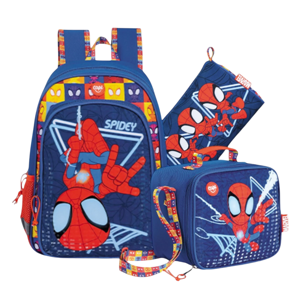BOLSO CAPI SPIDEY CON LONCHERA Y CARTUCHERA