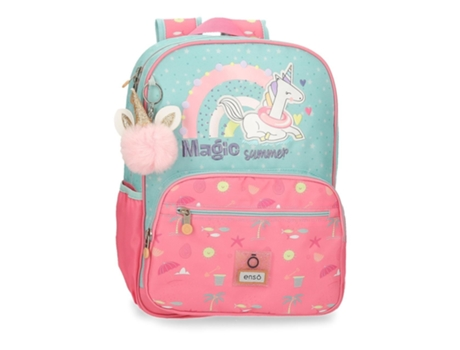 BOLSO ENSO ROSADO Y AGUAMARINA  MAGIC SUMMER UN SOLO CIERRE