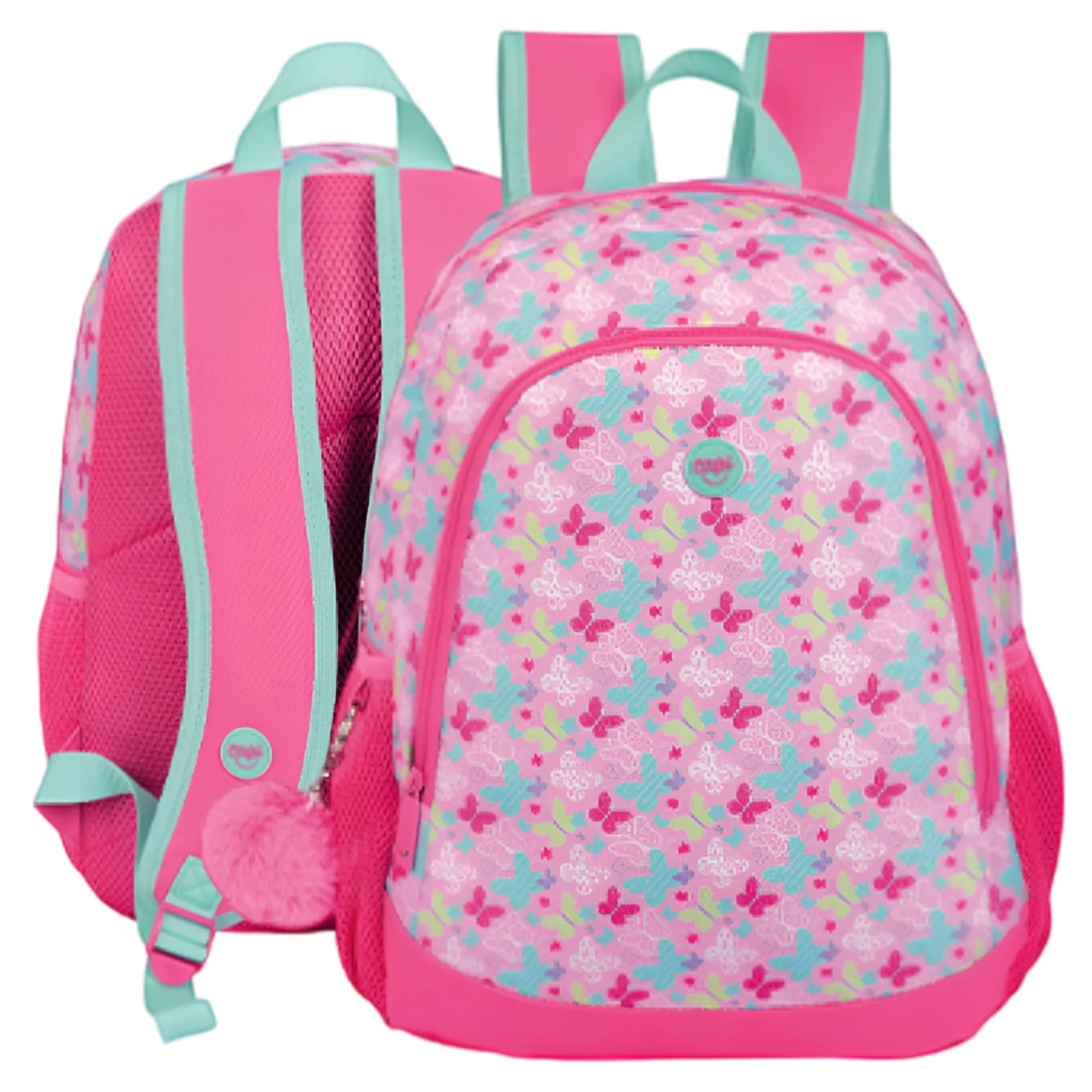 BOLSO CAPI ROSADO CON MARIPOSAS 