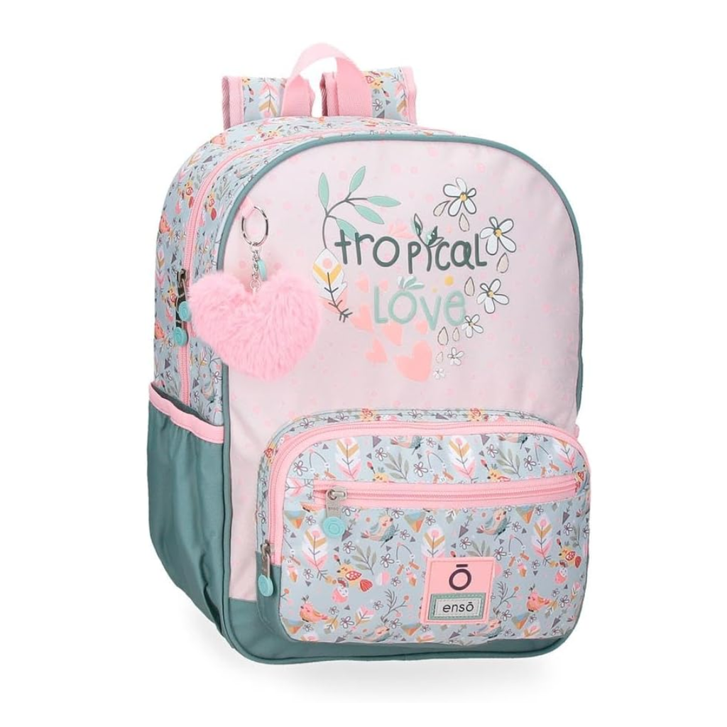 BOLSO ENSO ROSADO CON VERDE  TROPICAL LOVE 