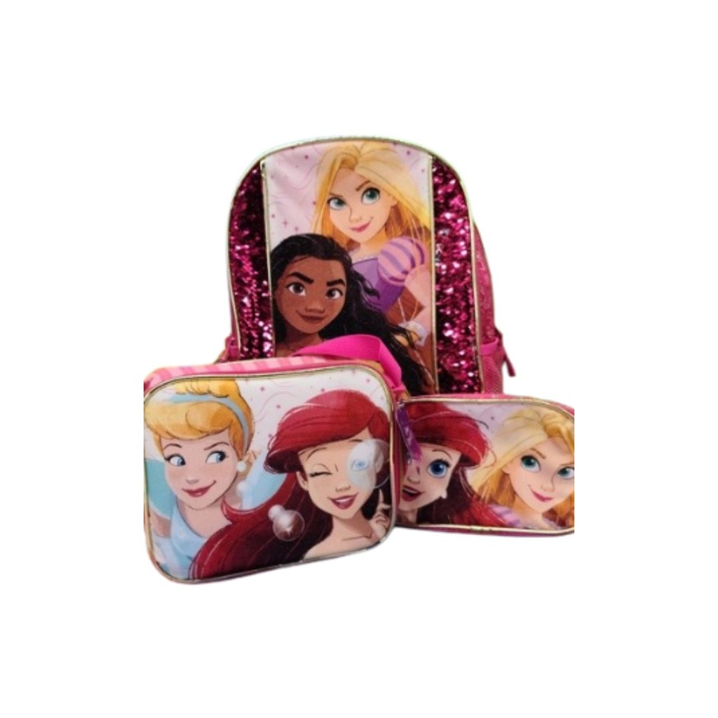 BOLSO, LONCHERA Y CARTUCHERA DISNEY PRINCESS