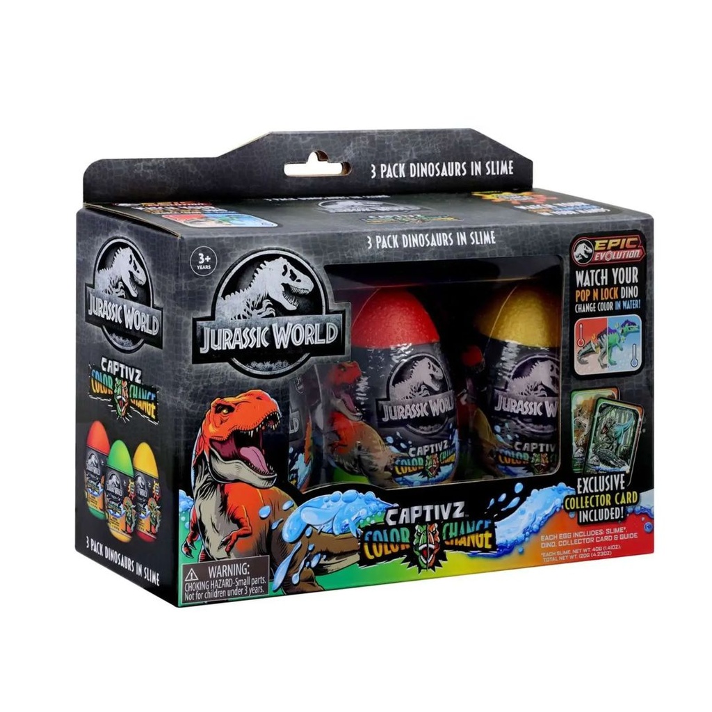 TOY MONSTER 3 PACK DINOSAURS IN SLIME