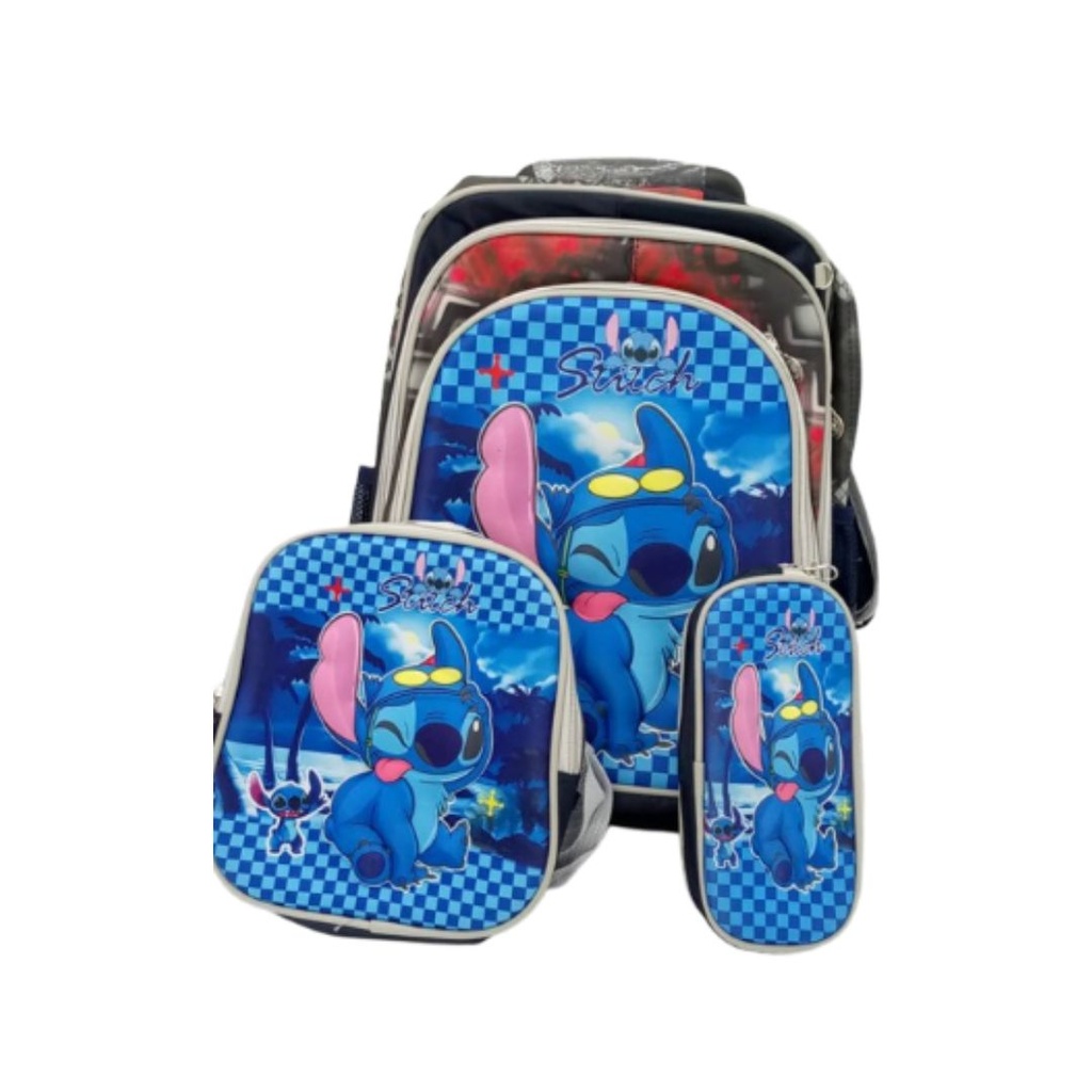 MALETA DE STITCH AZUL CON LENTES