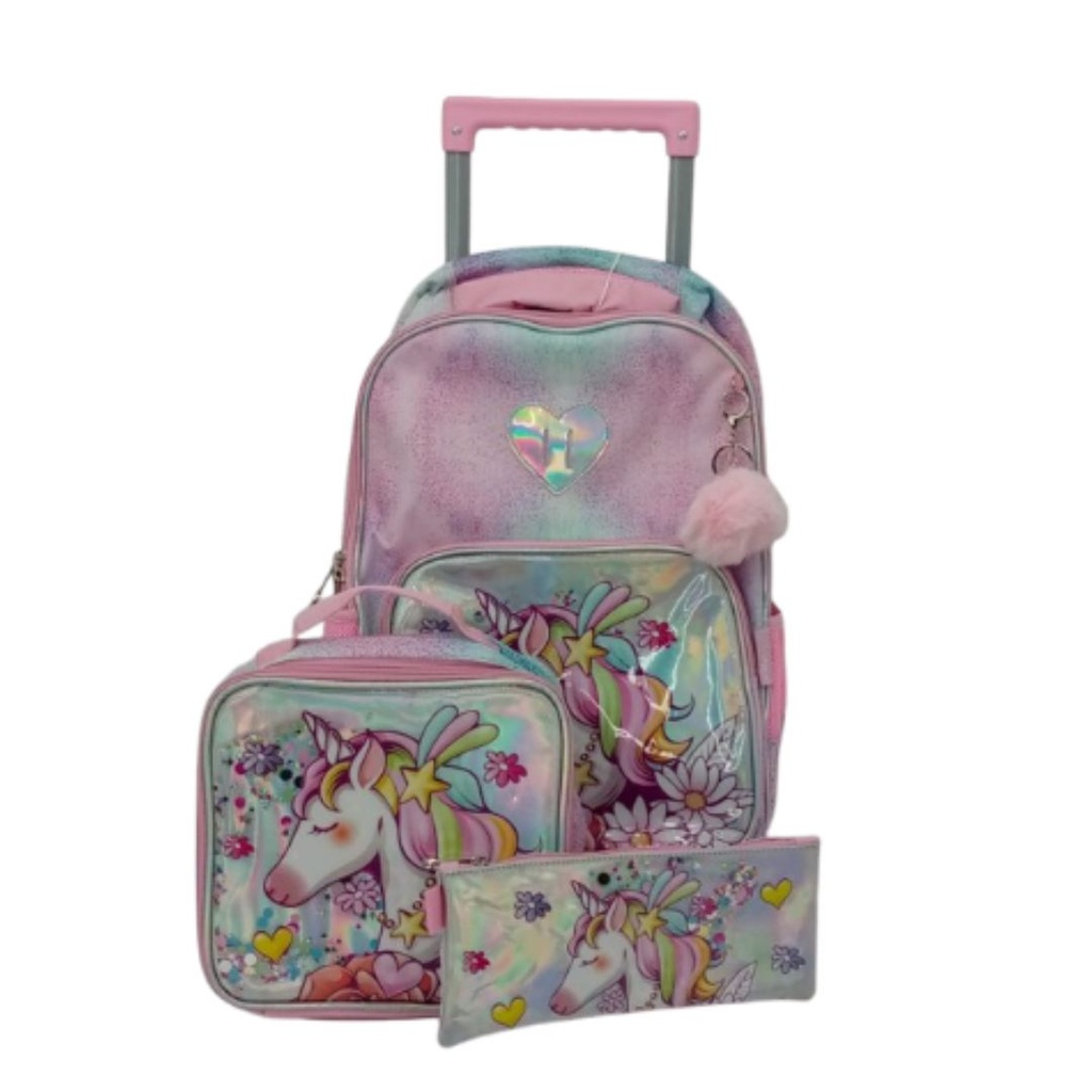 MALETA DE UNICORNIO ROSADA