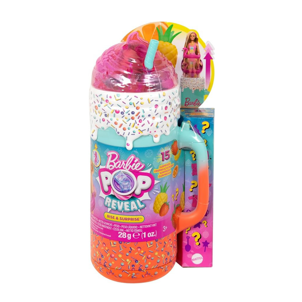 MATTEL BARBIE POP REVEAL SERIE FRUTAS SMOOTHIE TROPICAL VASO 15 PCS