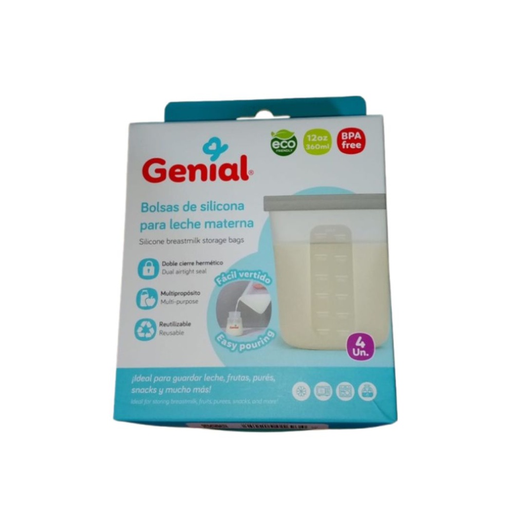 BOLSA DE SILICONA PARA LECHE MATERNA 4x
