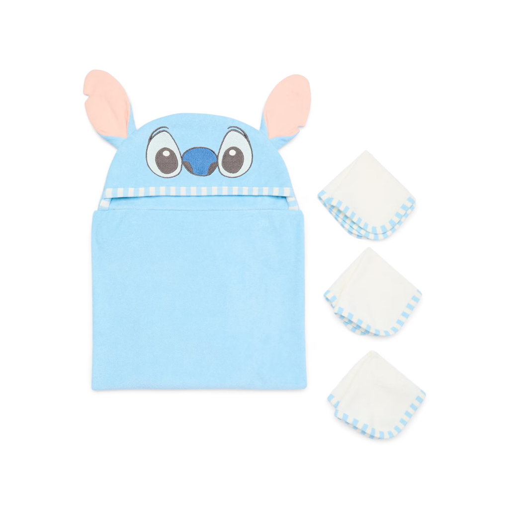 DISNEY BABY STITCH TOALLA DE BAÑO Y 3 TOALLITAS