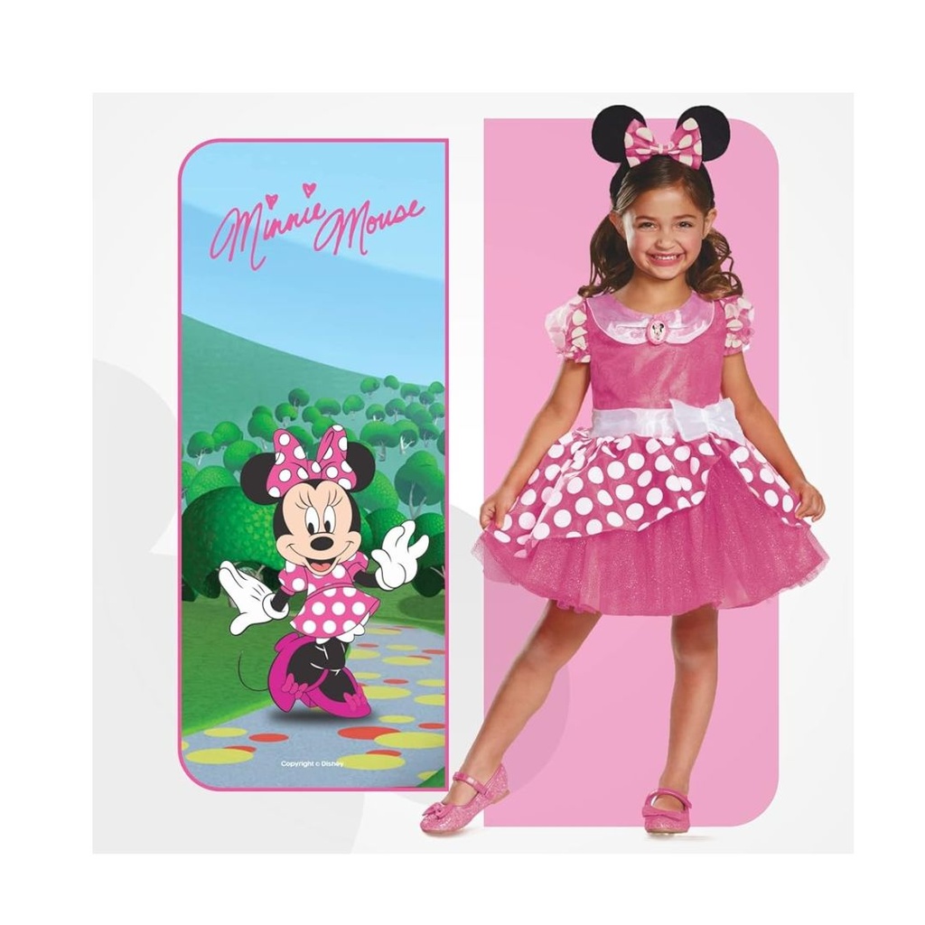 DISFRAZ DE MINNIE ROSADO TALLA 12-18M 