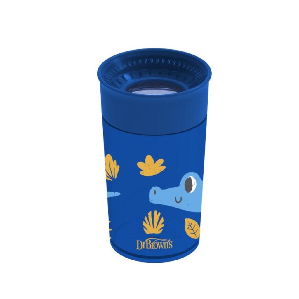 DR BROWNS / VASO DE TRANSICION SIN BOQUILLA MODELO ANIMALES AZUL / 10 OZ