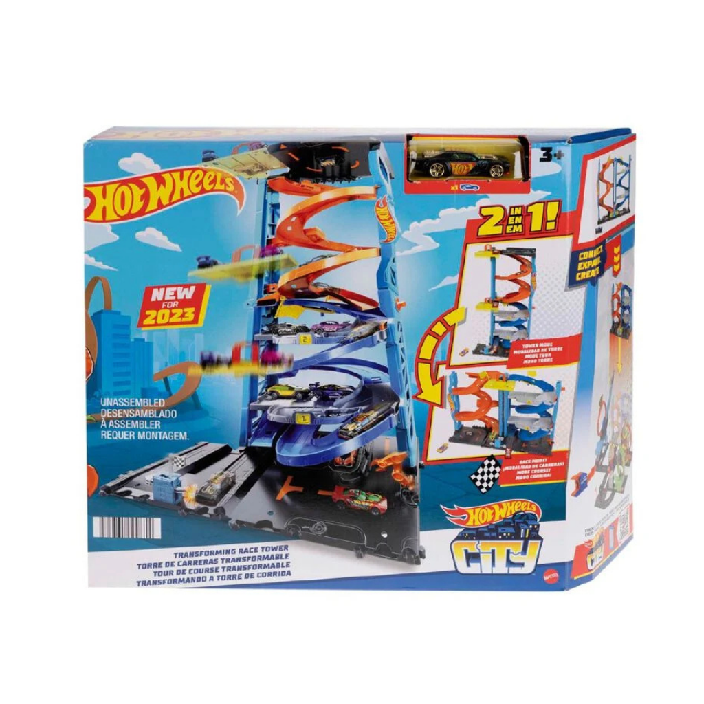 MATTEL PISTA HOT WHEELS TORRE DE CARRERAS TRASNFORMABLE 2 IN 1       