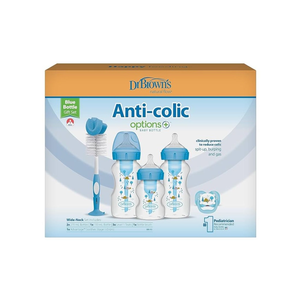 DR BROWN'S SET  DE TETEROS NATURAL FLOW AZUL