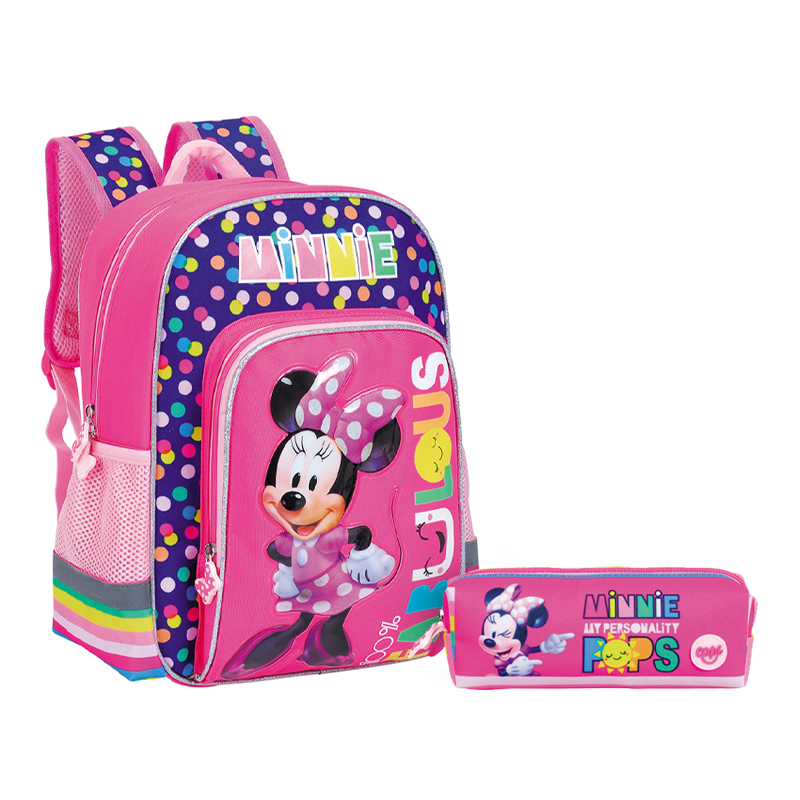 BOLSO CAPI MEDIANO LONCHERA Y CARTUCHERA MINNIE 