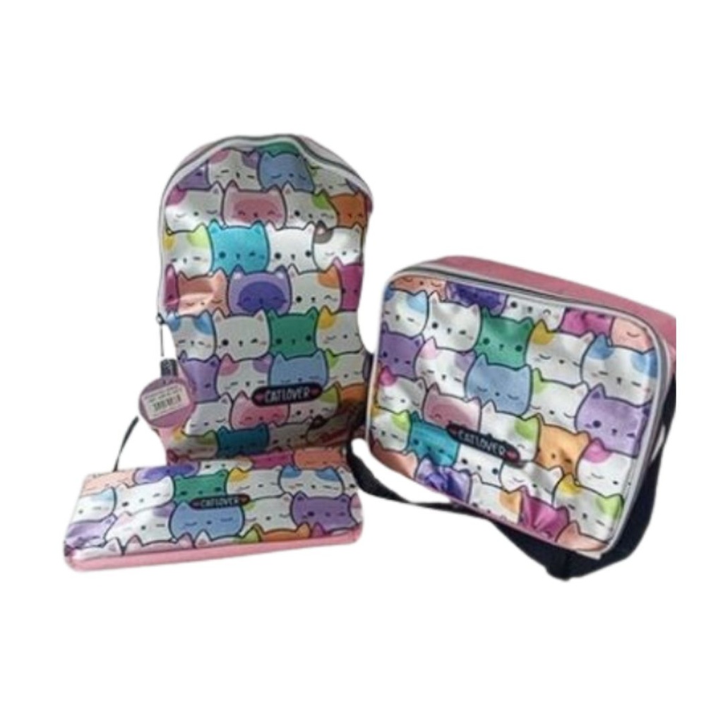 SET BOLSO / LONCHERA / CARTUCHERA CATLOVER