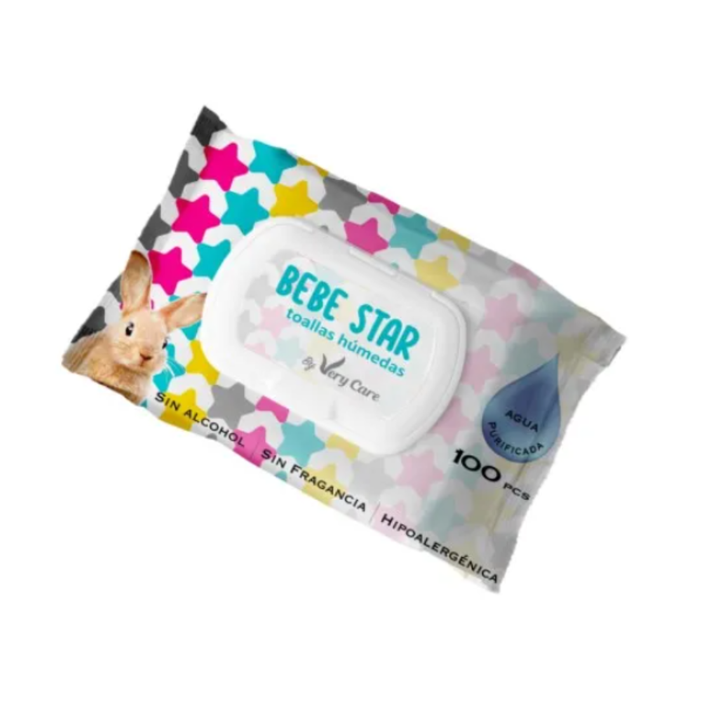 TOALLITAS HUMEDAS BEBE STAR, 100 UNIDADES