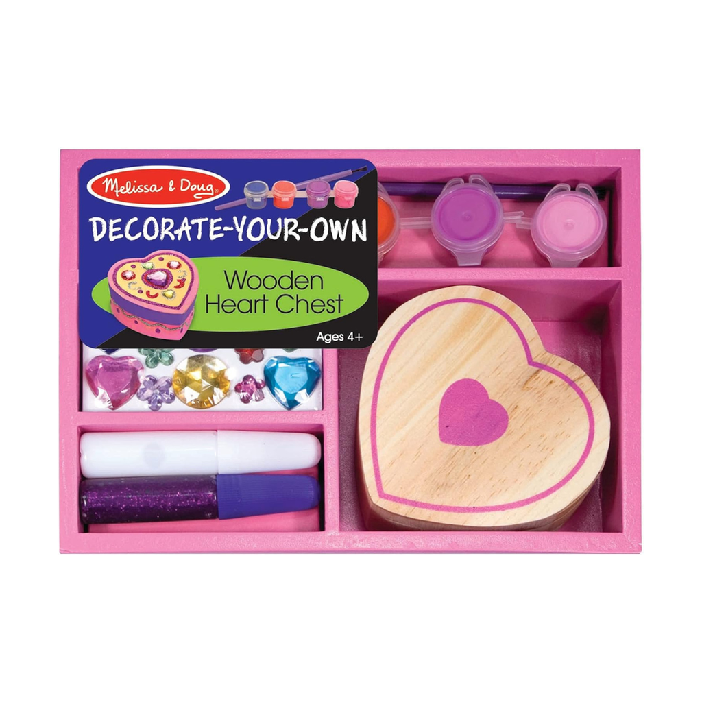 MELISSA & DOUG COFRE DE MADERA CON FORMAS DE CORAZÓN 
