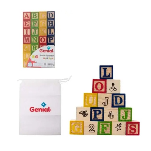 [7453038433020] GENIAL BLOQUES DE LETRAS Y NUMEROS PARA ARMAR 28 PCS