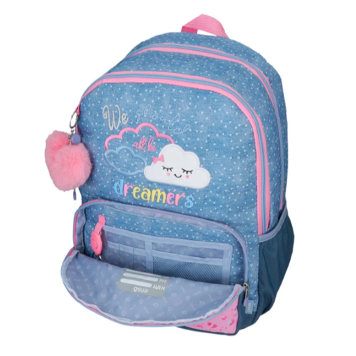 [8435692752500] BOLSO ENSO GRIS CON ROSADO DREAMERS DE DOBLE CIERRE