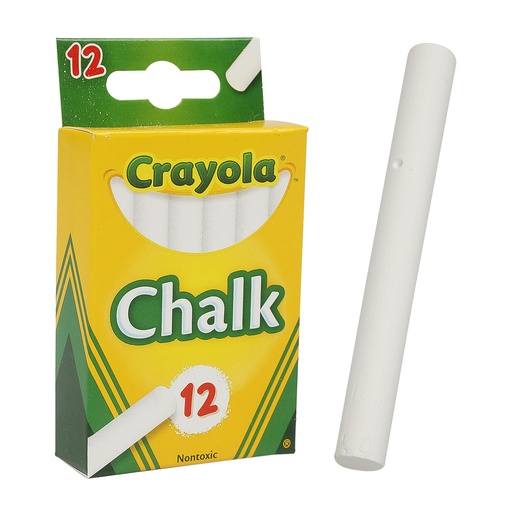 [071662003203] 12 VARILLAS DE TIZA BLANCA CRAYOLA