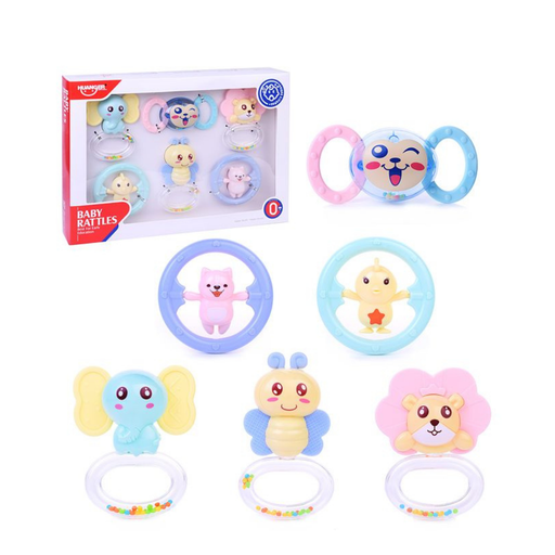 [6927143881089] HUANGER SET SONAJEROS Y MORDEDORES-DESARROLLO SENSORIAL Y MOTOR 6PCS 0M+