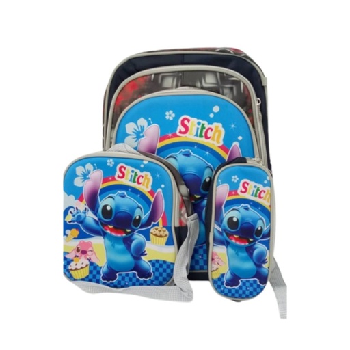 [B1890] MALETA DE STITCH AZUL CON ARCOIRIS