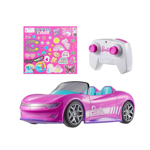 [194735260157] MATTEL HOT WHEELS BARBIE COCHE  CONVERTIBLE CONTROL REMOTO