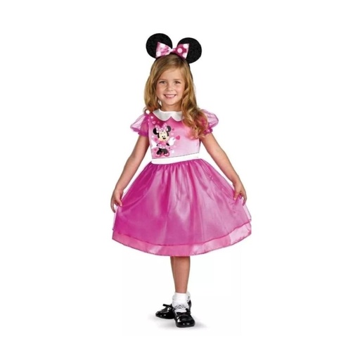 [192995132498] DISFRAZ MINNIE ROSADO TALLA 2T