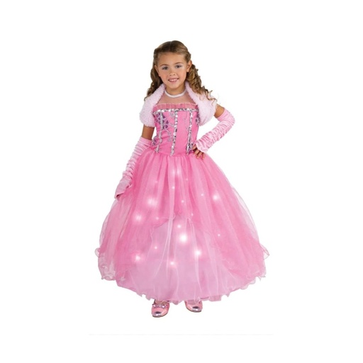 [883028023318] DISFRAZ DE PRINCESA ROSA CON LUCES TALLA 7-8