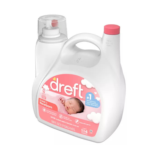 [030772121283] DREFT ETAPA 1: DETERGENTE LÍQUIDO PARA ROPA PARA BEBÉS, HIPOALERGÉNICO RN