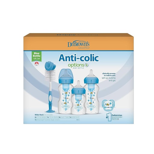 [072239327869] DR BROWN'S SET  DE TETEROS NATURAL FLOW AZUL