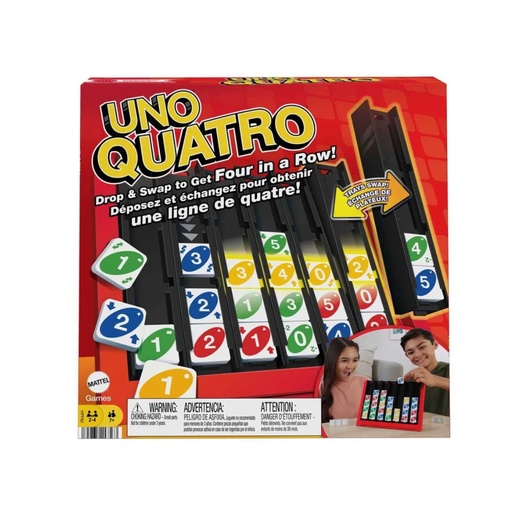 [194735157563] MATTEL GAMES UNO QUATRO JUEGO DE MESA CUATRO EN RAYA 