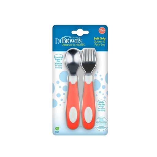 [072239324400] SET DE CUCHARA Y TENEDOR DR BROWNS NARANJA