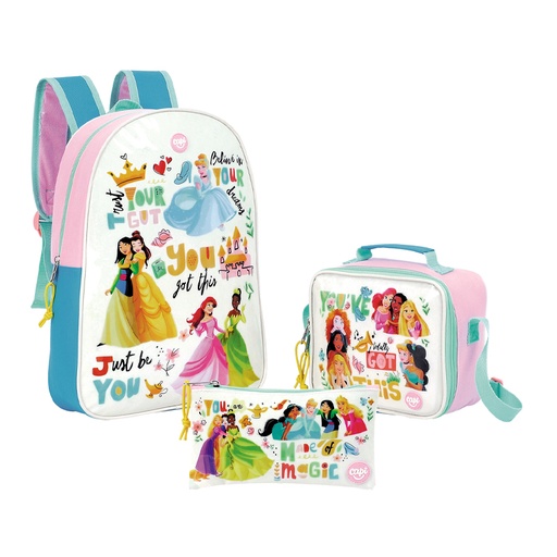 [7591525164580] BOLSO CAPI ESCOLAR MEDIANO PRINCESAS DISNEY 
