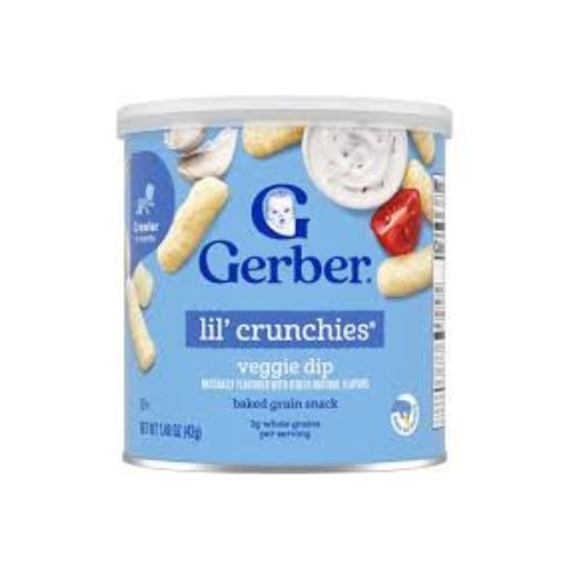 [015000048310] GERBER SNACK VEGGIE DIP, LIL CRUNCHIES